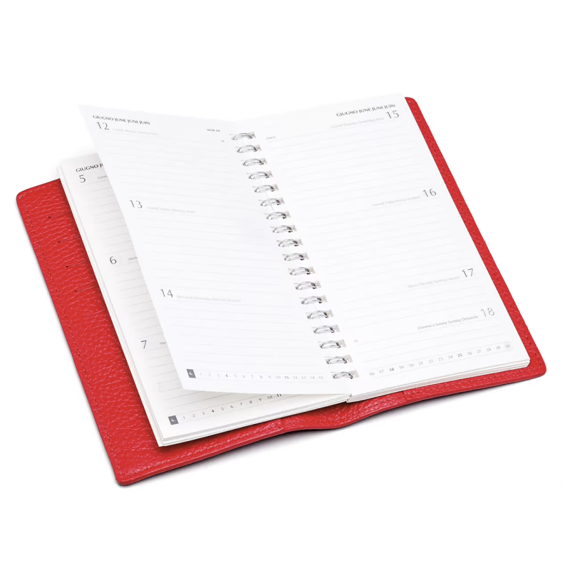 Agenda cuir rouge