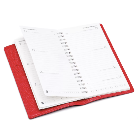 Agenda cuir rouge
